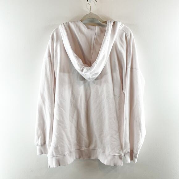 Aerie Barefoot V Neck Oversized Hoodie Sweatshirt White Small - Picture 4 of 4